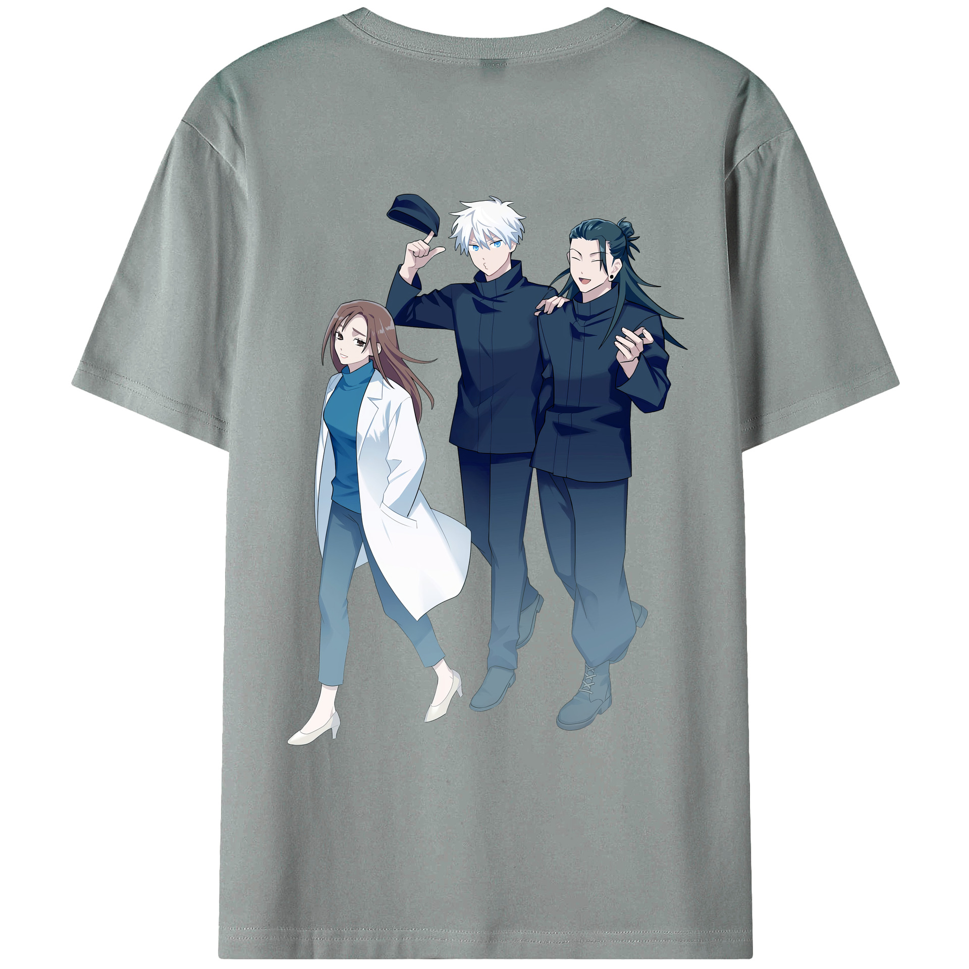 （画像用） 呪術廻戦 Jujutsu Kaisen 綿100％ メンズ半袖Tシャツ（バックプリント） 通気性